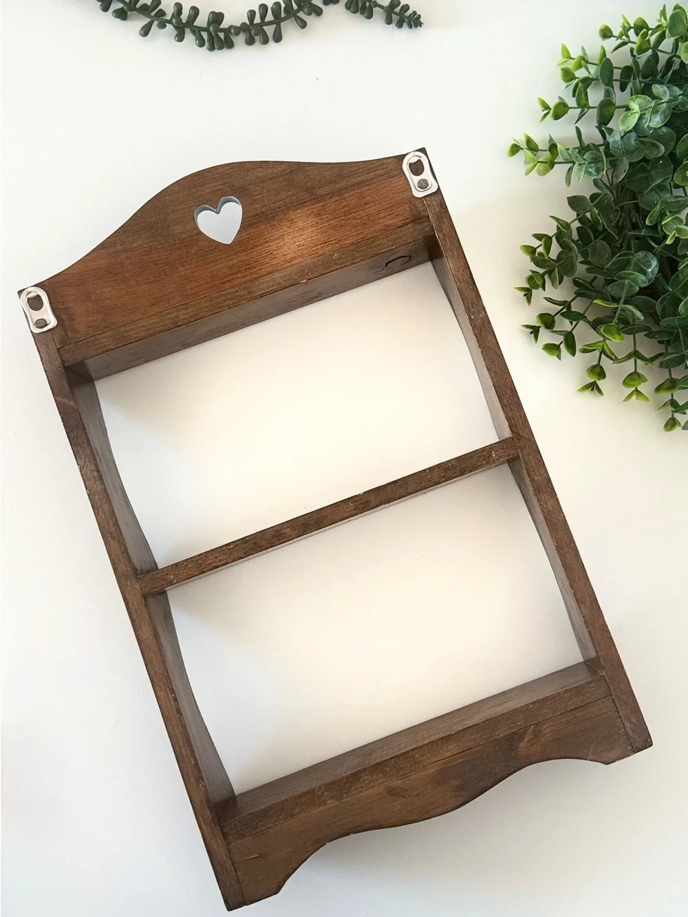 Vintage Wooden Heart Shelf Spice Rack